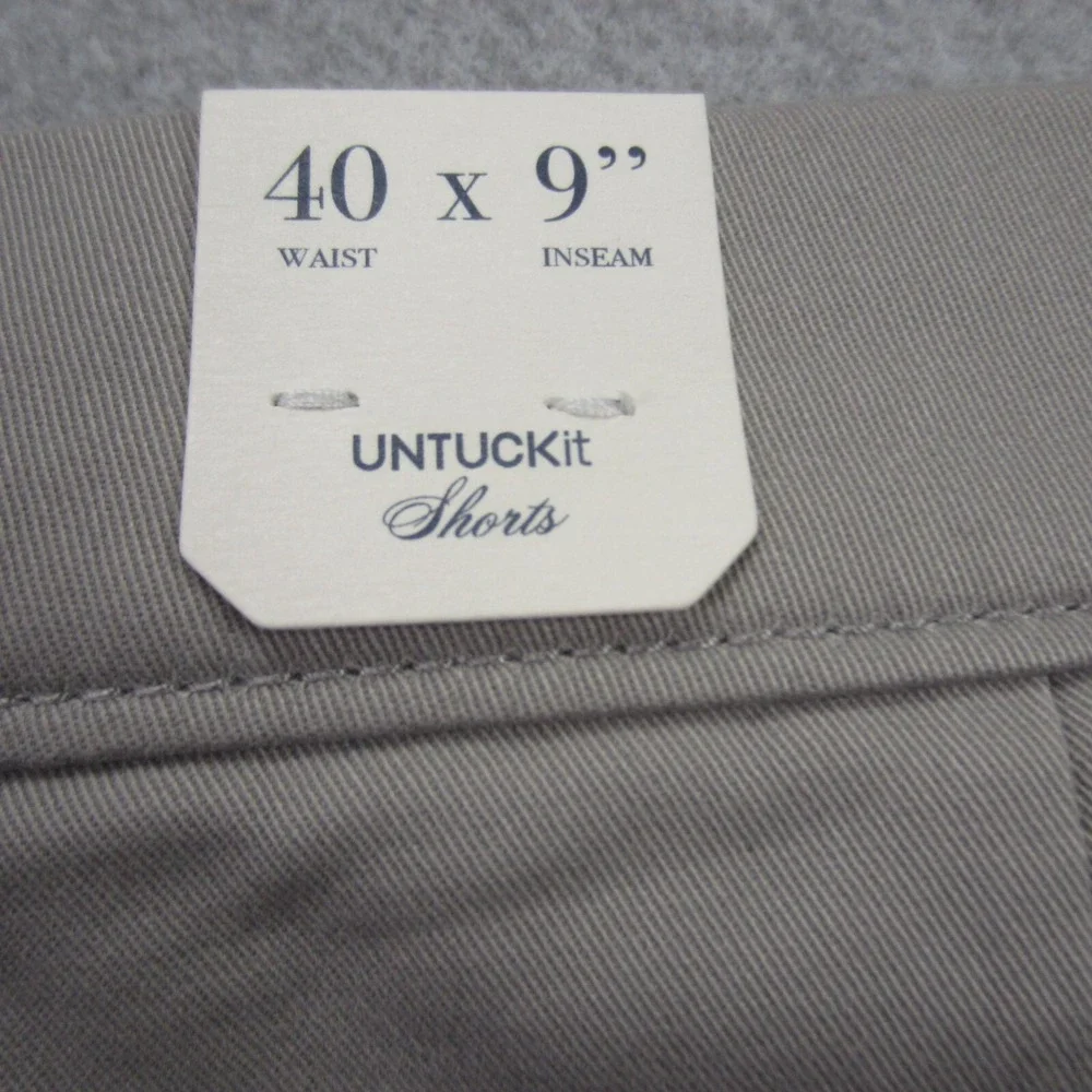 Mens 40x9 UNTUCKit Shorts Gray St. Vincent Chino Casual Golf Flat Front NWT READ